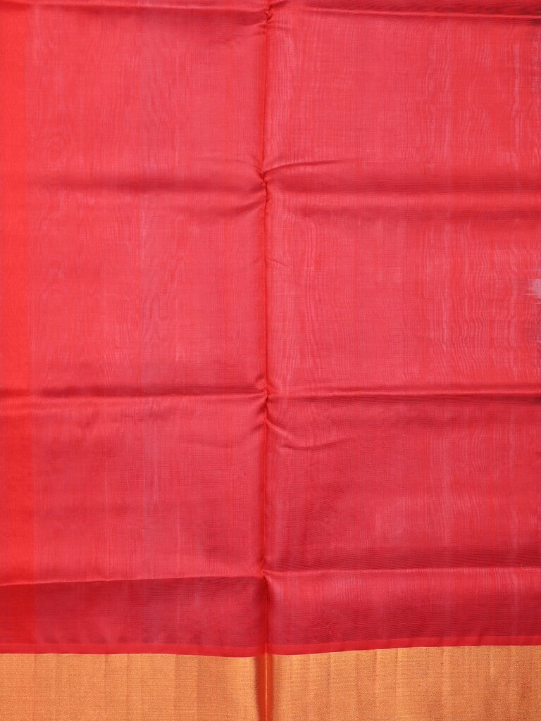 Uppada seiko pattu saree bluish grey color allover zari motifs & kaddi border with zari contrast pallu and attached plain blouse