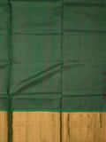 Uppada seiko pattu saree pink color allover zari motifs & kaddi border with zari contrast pallu and attached plain blouse