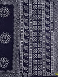 Mul mul cotton saree black color allover prints & printed border with printed pallu and contrast plain blouse