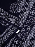 Mul mul cotton saree black color allover prints & printed border with printed pallu and contrast plain blouse