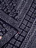 Mul mul cotton saree black color allover prints & printed border with printed pallu and contrast plain blouse