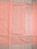 Chanderi fancy saree baby pink color allover weaves & small kaddi border with short pallu and plain self blouse