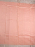 Chanderi fancy saree baby pink color allover weaves & small kaddi border with short pallu and plain self blouse