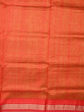 Uppada seiko pattu saree parrot green color allover plain & temple border with zari contrast pallu and attached plain blouse
