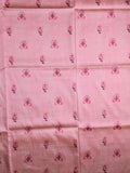 Tussar fancy saree onion pink color allover zari weaves & printed border with contrast printed pallu and attaached printed blouse