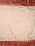 Banaras fancy saree half white color allover zari motifs & zari contrast border with rich pallu and plain blouse