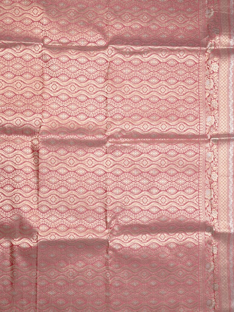 Banaras fancy saree light pink color allover zari weaves & zari border with rich pallu and brocade blouse