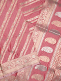 Banaras fancy saree light pink color allover zari weaves & zari border with rich pallu and brocade blouse