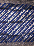 Banaras fancy saree navy blue color allover zari weaves & zari border with rich pallu and brocade blouse