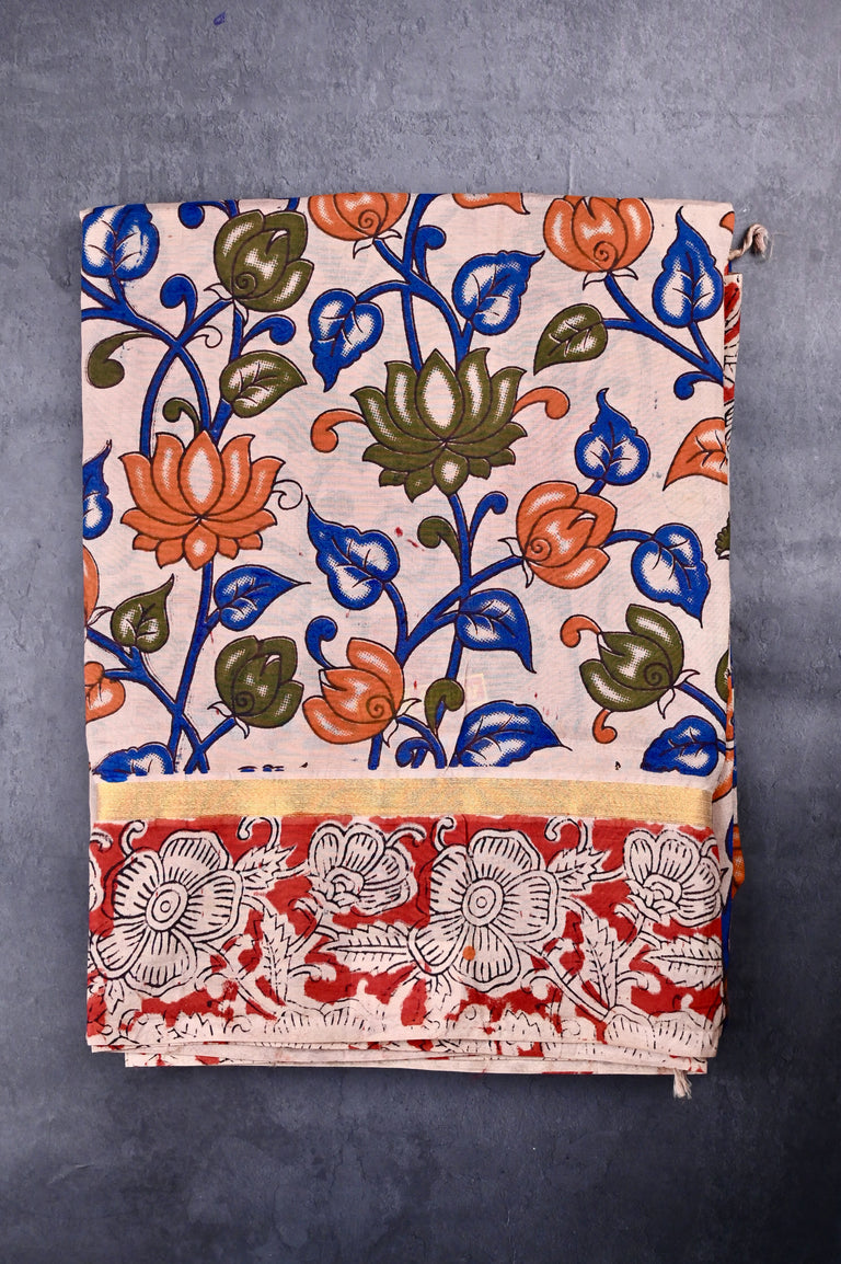 Bagalpur fancy sarees sea green color allover zari checks with printed & zari weaving border with self pallu and attached printed blouse