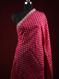 Soft organza duppatta crimson pink color allover zari weaving motifs with zari embroidery border