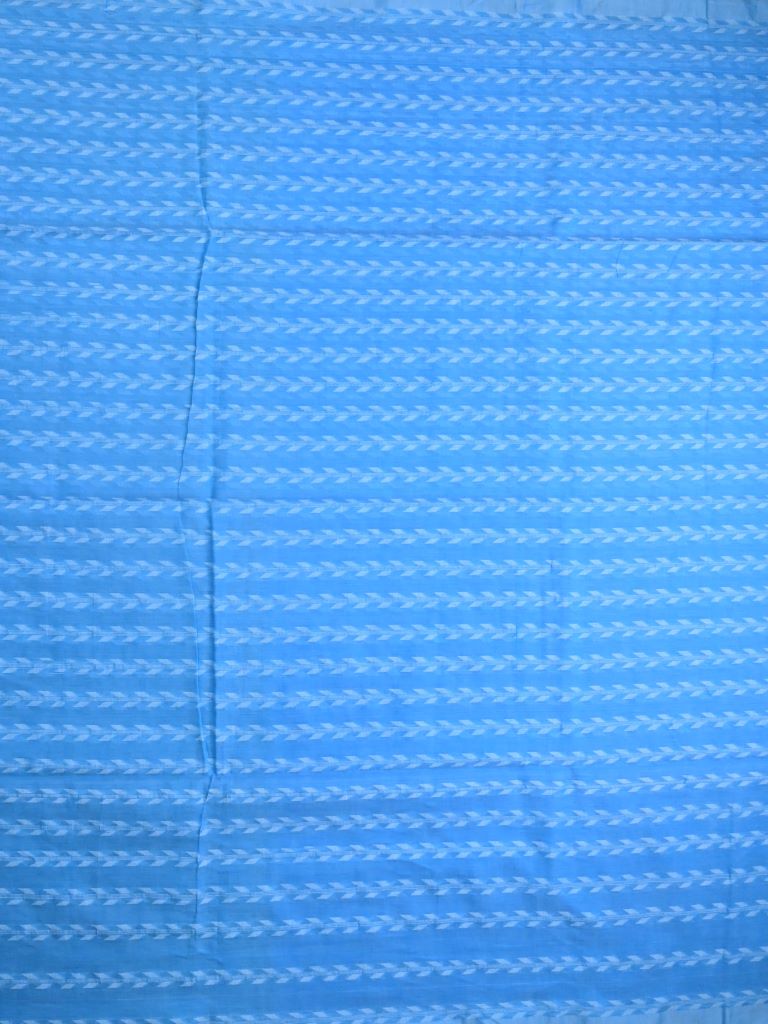 Khadi cotton saree sky blue color allover weaves with contrast pallu and contrast blouse