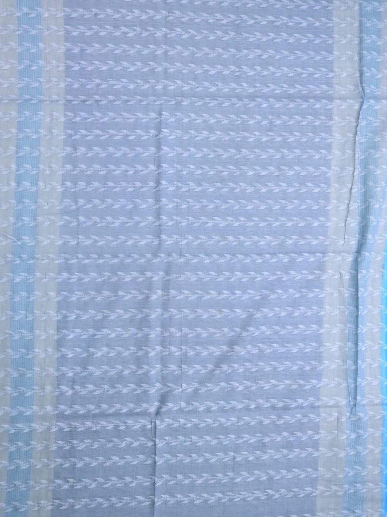 Khadi cotton saree sky blue color allover weaves with contrast pallu and contrast blouse