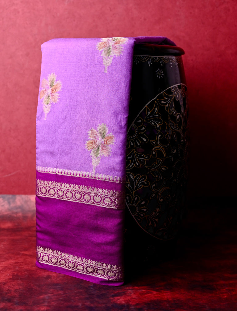 Dola kalamkari duppatta magenta color allover kalamkari digital prints with zari weaving border