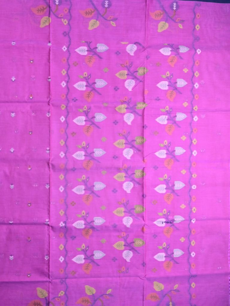 Bengal cotton saree purple color allover weaves & small kaddi border with weaving pallu