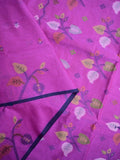 Bengal cotton saree purple color allover weaves & small kaddi border with weaving pallu