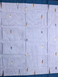 Bengal cotton saree light blue color allover weaves & small kaddi border with weaving pallu and plain self blouse