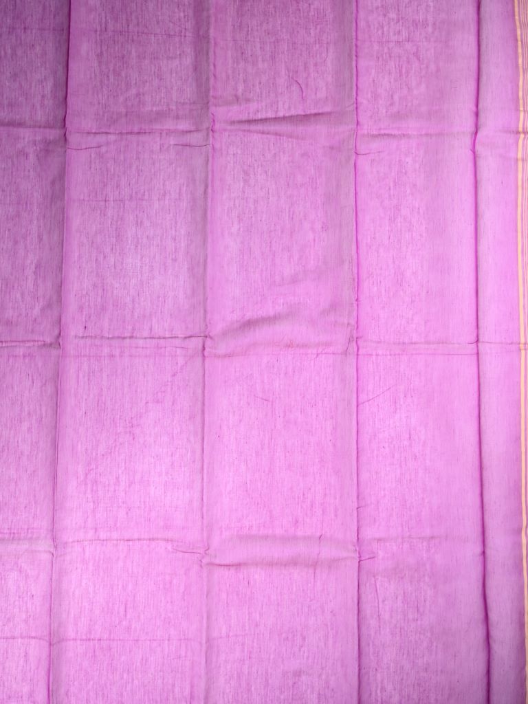 Bengali cotton saree dark pink color allover prints with printed pallu and contrast blouse