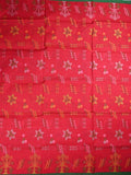 Bengali cotton saree red color allover thread weaves, small border and pallu
