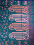 Bengali cotton saree leaf green color allover thread weaves, small border and pallu