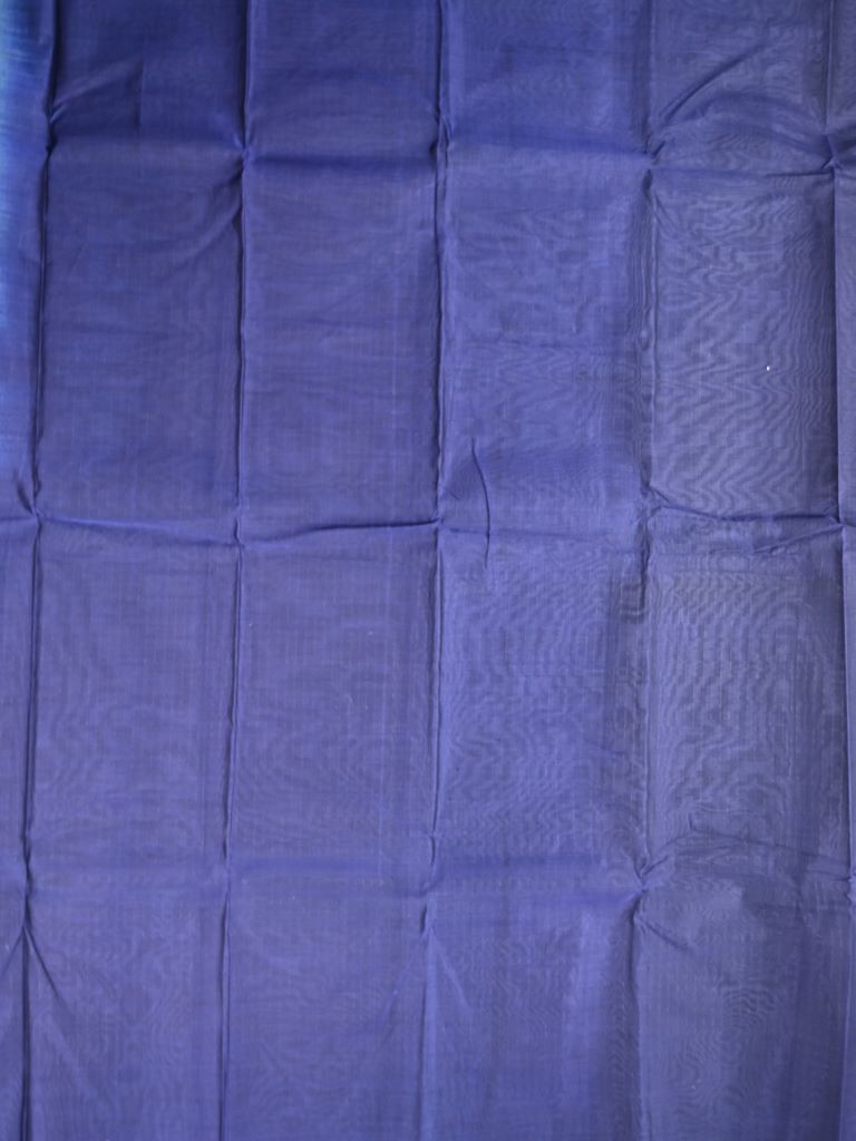 Dhaka cotton saree navy blue color allover checks & small border with brocade pallu and contrast blouse