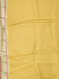 Dola tissue fancy saree golden yellow color allover zari motifs & paithani border with short pallu and plain self blouse