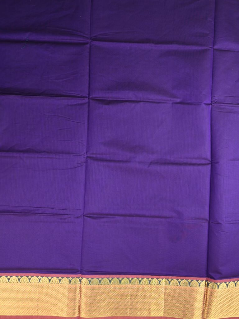 Venkatagiri cotton saree violet color allover plain & zari border with zari stripes pallu