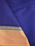 Venkatagiri cotton saree royal blue color allover plain & zari border with zari stripes pallu