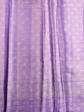 Chiniya fancy silk fancy saree violet color allover zari motifs & zari border with short pallu and attached brocade blouse