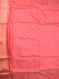 Banaras fancy saree coral pink color allover zari motifs & paithani border with paithani pallu and attached blouse