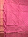 Banaras fancy saree rose pink color allover zari motifs & paithani border with paithani pallu and attached blouse