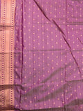 Banaras fancy saree purple color allover zari motifs & paithani border with paithani pallu and attached blouse