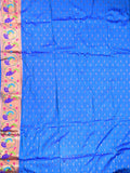 Banaras fancy saree sky blue color allover zari motifs & paithani border with paithani pallu and attached blouse