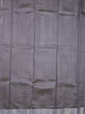 Dupion fancy saree grey color allover motifs & small kaddi border with short pallu and attached plain blouse