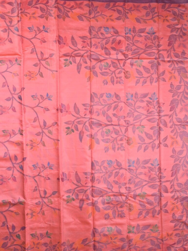 Fancy pattu saree baby pink color allover weaves & small border with self pallu and attached blouse