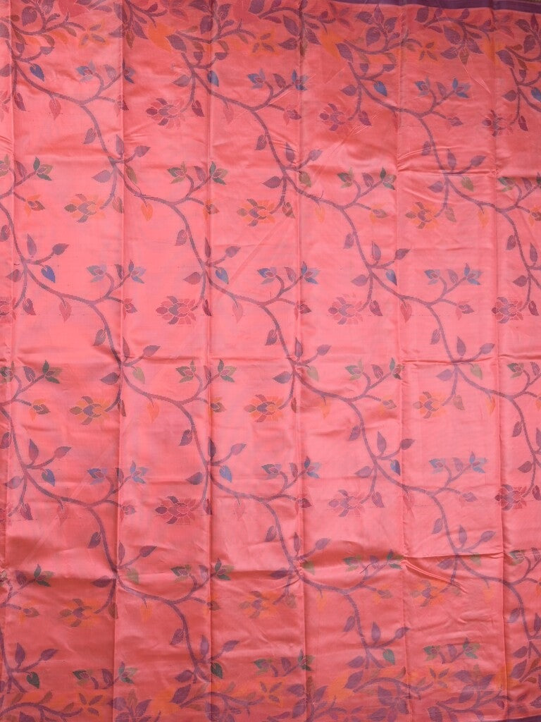 Fancy pattu saree baby pink color allover weaves & small border with self pallu and attached blouse