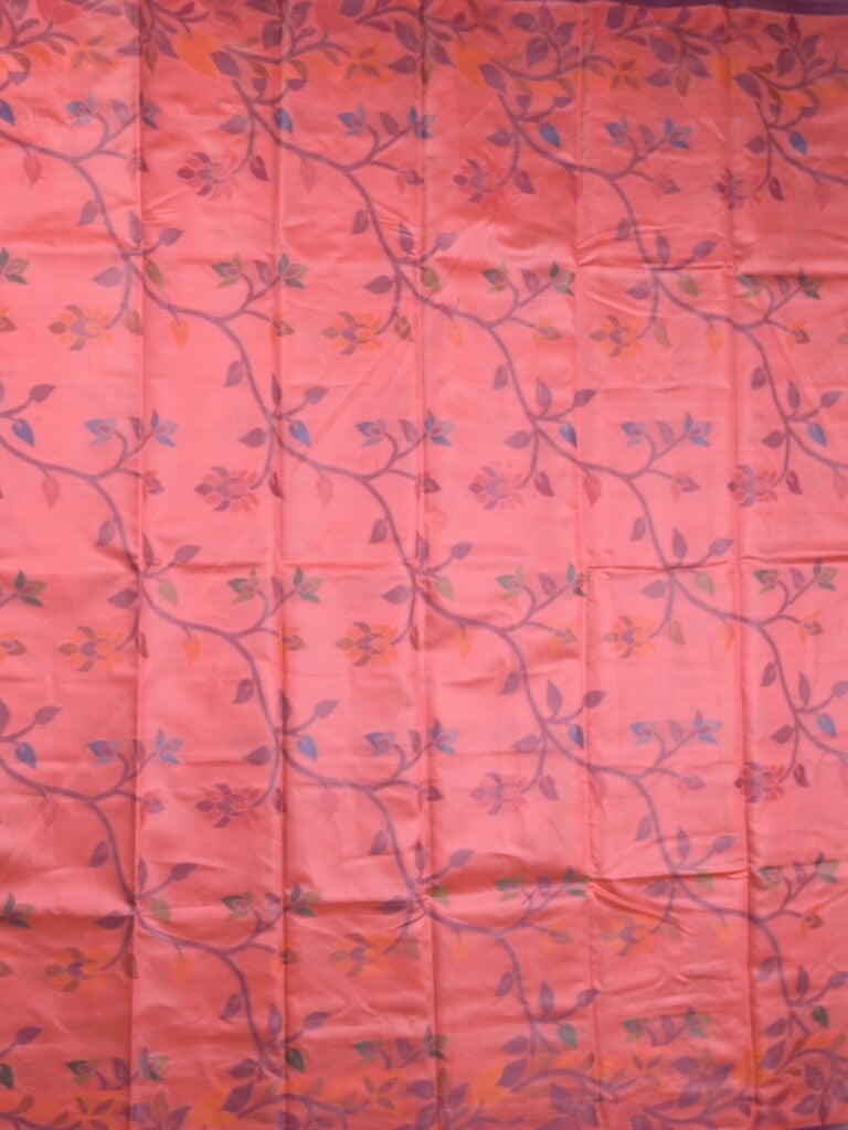 Fancy pattu saree baby pink color allover weaves & small border with self pallu and attached blouse