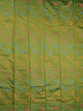 Fancy pattu saree olive green color allover weaves & small border with self pallu and attached blouse