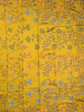 Fancy pattu saree golden yellow color allover weaves & small border with self pallu and attached blouse