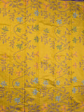 Fancy pattu saree golden yellow color allover weaves & small border with self pallu and attached blouse