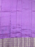 Chiniya pattu saree light purple color allover zari weaves & kanchi border with contrast pallu and attached plain blouse