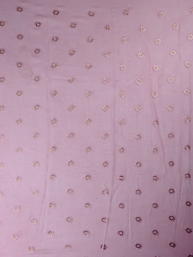 Chiffon fancy saree baby pink color allover sequence & fancy border with running pallu and attached blouse