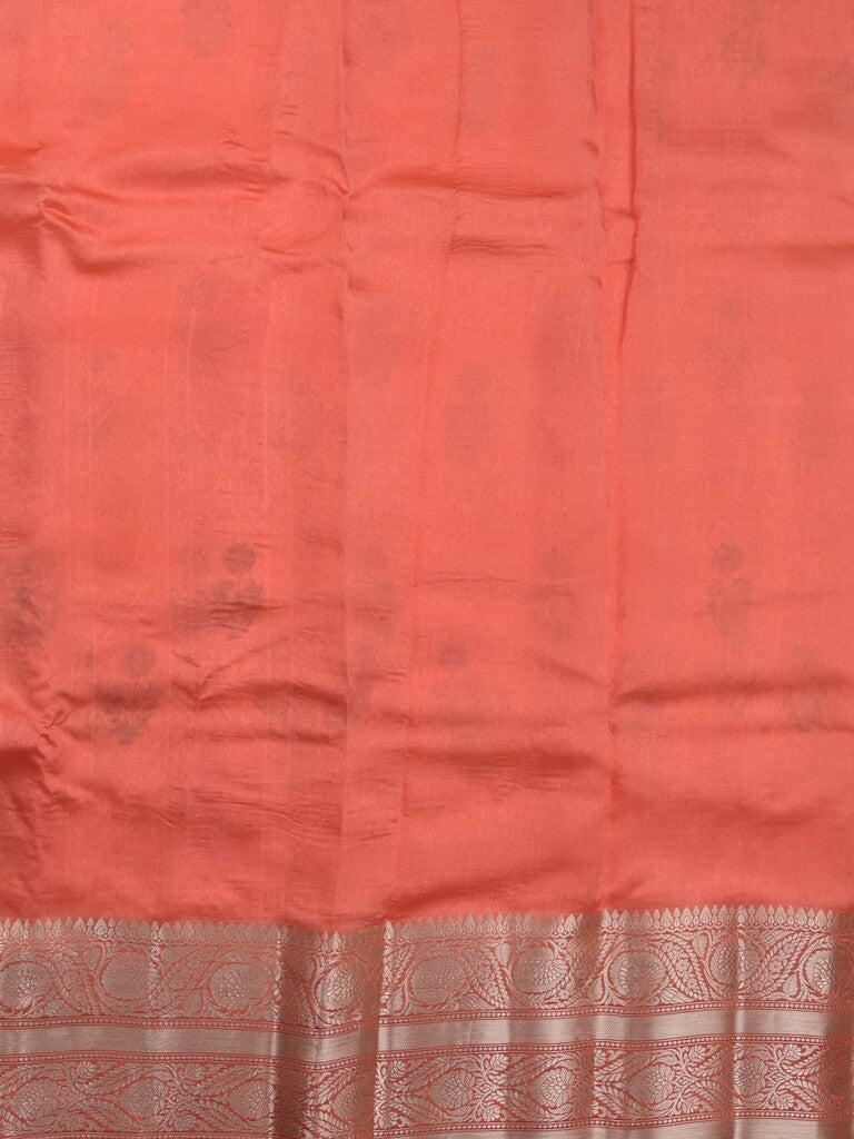 Chiniya pattu saree baby pink color allover zari weaves & kanchi border with contrast pallu and attached plain blouse