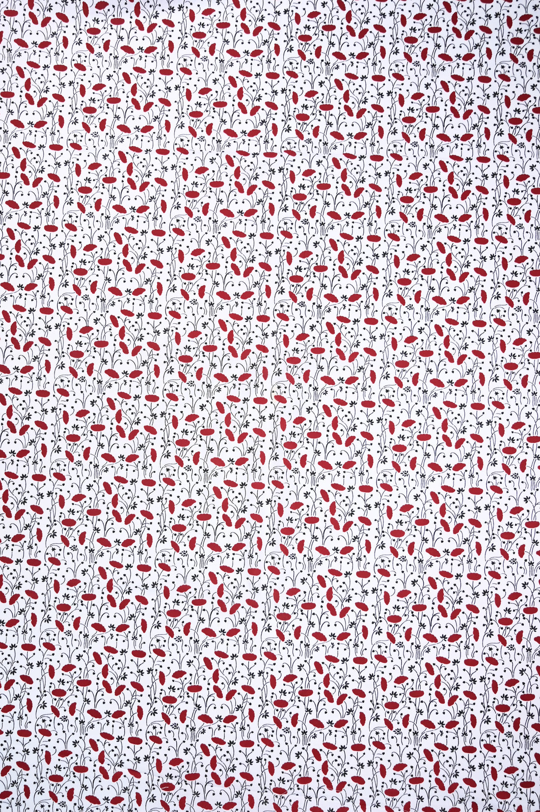 Cotton Printed Fabric with red floral design