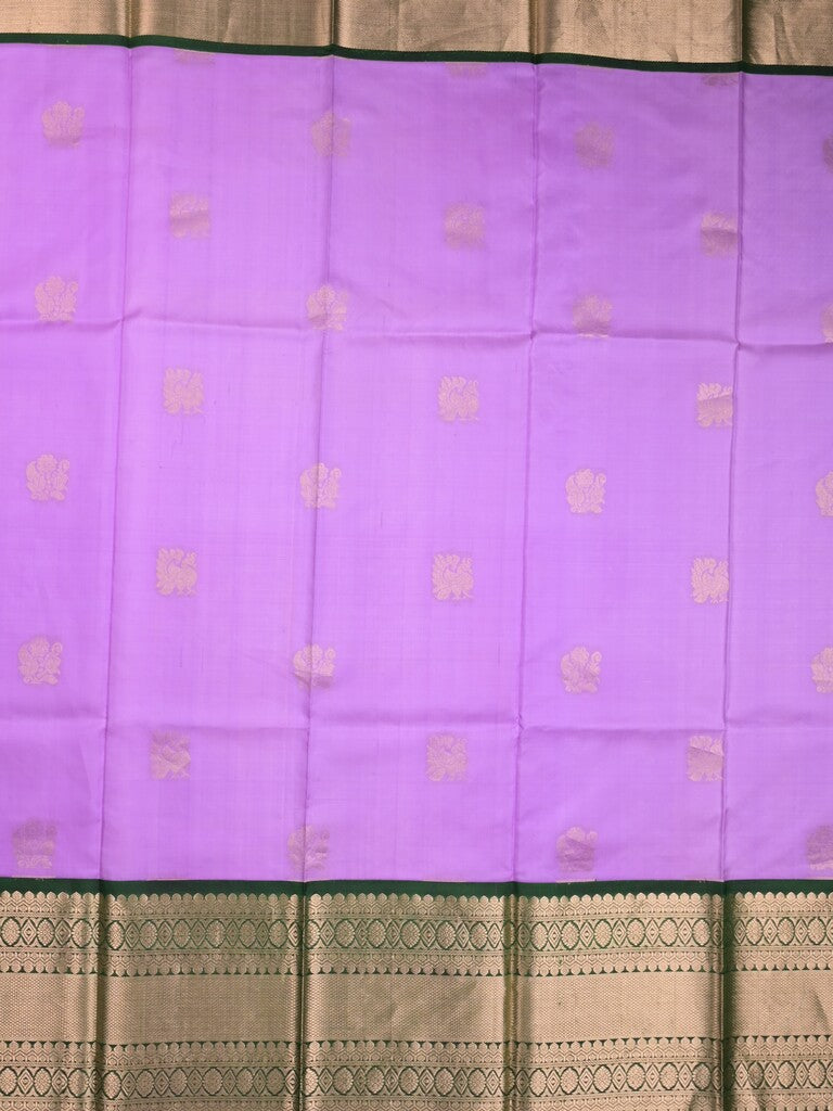 Pethambari pattu saree lavender color allover zari motifs & kanchi border with rich pallu and attached plain blouse