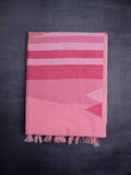 Chanderi fancy saree baby pink color allover plain & temple border with weaving pallu and plain blouse