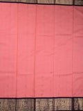 Pethambari pattu saree baby pink color allover zari motifs & kanchi border with rich pallu and attached plain blouse