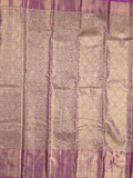 Kanchi tissue pattu saree light purple color allover zari weaves & kanchi border with rich pallu and attached plain blouse