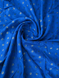 Dola silk dupatta royal blue color with allover zari motives