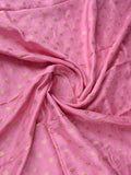 Dola silk dupatta baby pink color with allover zari motives